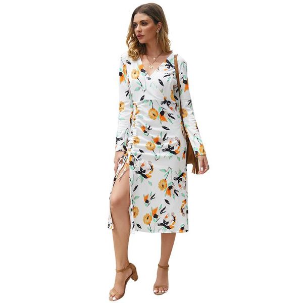 party high waist fashion women dress floral print holiday casual autumn long sleeve side split v neck beach loose dresses, Black;gray
party high waist fashion women dress floral print holiday casual autumn long sleeve side split v neck beach loose dresses, Black;gray