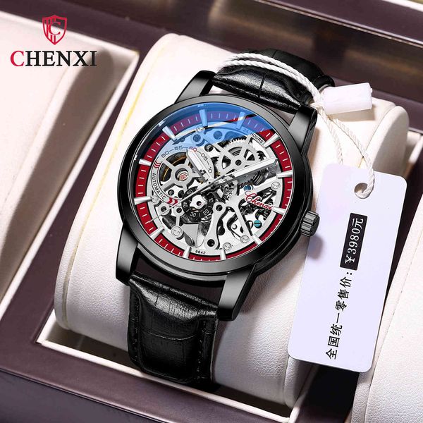 watch chenxi leather strap mechanical men's waterproof luminous automatic hollow, Slivery;brown
watch chenxi leather strap mechanical men's waterproof luminous automatic hollow, Slivery;brown
