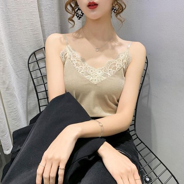 real s#lace camisole female inside with a sense of western style design niche outside wear v-neck short gold velvet trend women's tanks, White
real s#lace camisole female inside with a sense of western style design niche outside wear v-neck short gold velvet trend women's tanks, White