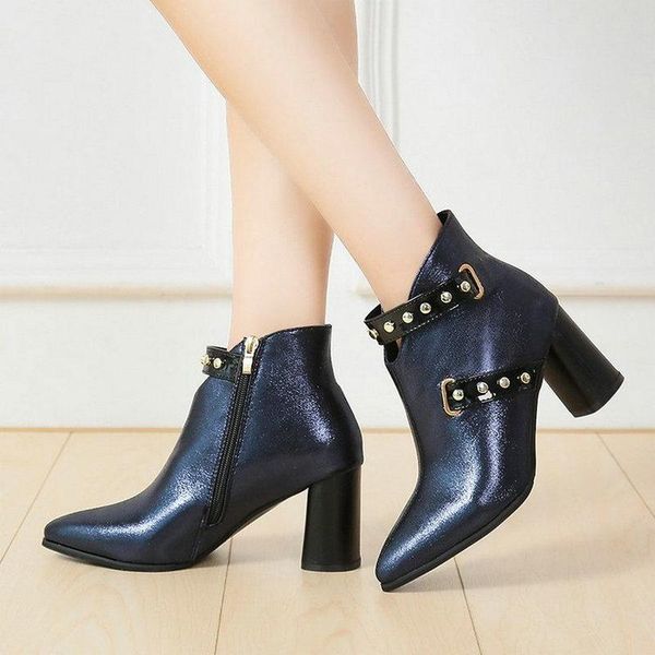 boots ankle high heels women pointed toe footwear zip female rivet booties 5cm a63-40 jy, Black
boots ankle high heels women pointed toe footwear zip female rivet booties 5cm a63-40 jy, Black