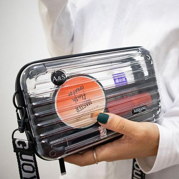 women's hand holding cosmetic cases makeup box beautician necessaries toiletry bags transparent travel organizer
women's hand holding cosmetic cases makeup box beautician necessaries toiletry bags transparent travel organizer