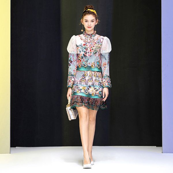 two piece dress spring fashion runway two elegant girly outfit puff shirt and skirt suit young correspondence style vintage twinset juag, White
two piece dress spring fashion runway two elegant girly outfit puff shirt and skirt suit young correspondence style vintage twinset juag, White