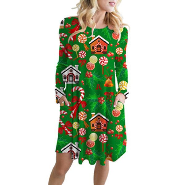 women's christmas dress multicolor printing long sleeves with pockets autumn and winter loose clothes o-neck plus size casual, Black;gray
women's christmas dress multicolor printing long sleeves with pockets autumn and winter loose clothes o-neck plus size casual, Black;gray