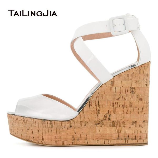 women peep toe cork wedge sandals high heel platforms evening dress heels ladies summer shoes patent white elegant wedding, Black
women peep toe cork wedge sandals high heel platforms evening dress heels ladies summer shoes patent white elegant wedding, Black
