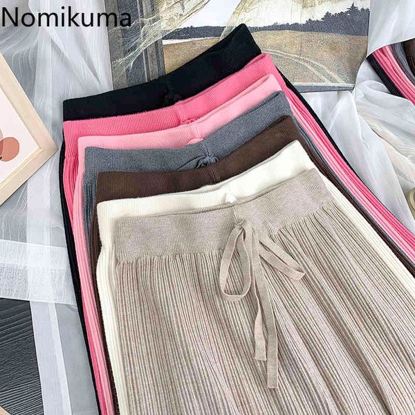 nomikuma stretch high waist wide leg pants women solid color straight casual loose knitted trousers female all-match pantalones 210514, Black;white
nomikuma stretch high waist wide leg pants women solid color straight casual loose knitted trousers female all-match pantalones 210514, Black;white