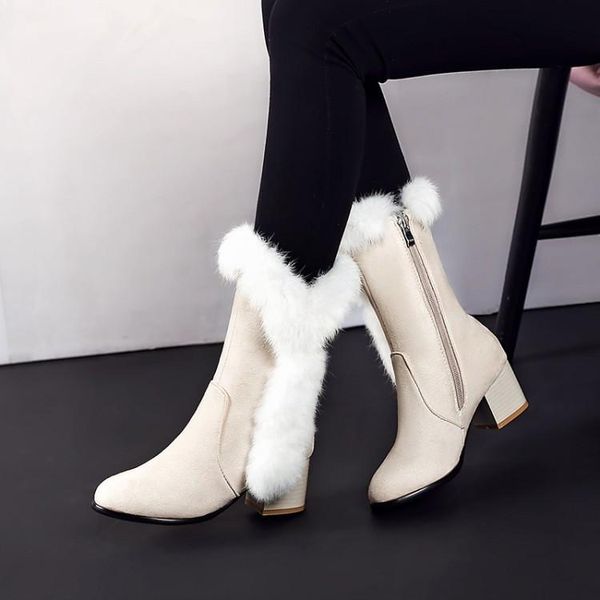 boots pxelena winter women snow warm antieskid mid calf furry square high heel zip casual flock hair shoes, Black
boots pxelena winter women snow warm antieskid mid calf furry square high heel zip casual flock hair shoes, Black