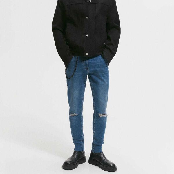 jeans for men print skinny short black new design s pleated blue s pants