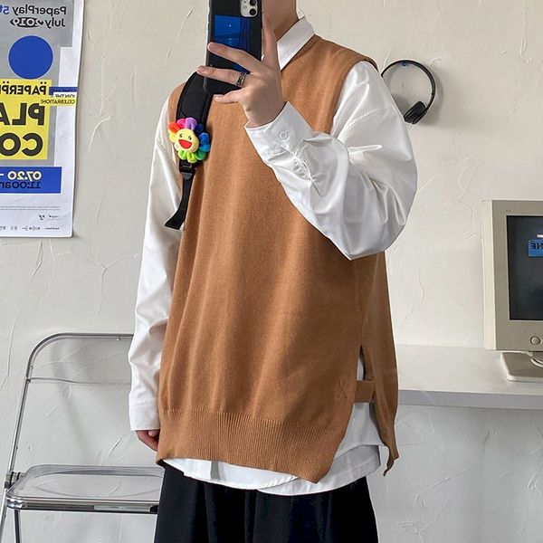 mens vest spring and autumn korean fashion knitted sweater vest hong kong style loose sleeveless jaet retro color sweater men, Black
mens vest spring and autumn korean fashion knitted sweater vest hong kong style loose sleeveless jaet retro color sweater men, Black