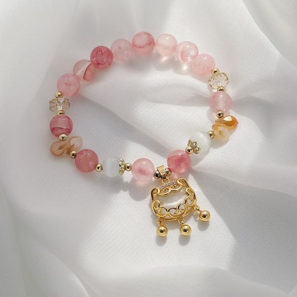 charm bracelets fashion metal pink crystal beaded bracelet women's creative party accessories, Golden;silver
charm bracelets fashion metal pink crystal beaded bracelet women's creative party accessories, Golden;silver