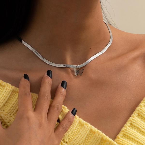 chains pendant necklace feminine snake bone chain small butterfly jewelry choker streetwear bijoux femme, Silver
chains pendant necklace feminine snake bone chain small butterfly jewelry choker streetwear bijoux femme, Silver