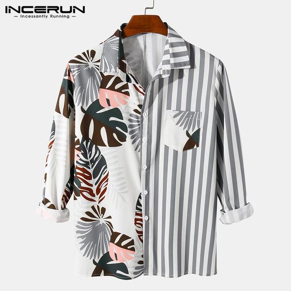 men shirt striped print patchwork 2021 long sleeve lapel button streetwear casual hawaiian shirts chic camisa masculina men's, White;black
men shirt striped print patchwork 2021 long sleeve lapel button streetwear casual hawaiian shirts chic camisa masculina men's, White;black