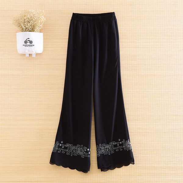 capris high-end women floral wide leg pants vintage royal embroidery lady beautiful spring autumn trousers female s-xxl, Black;white
capris high-end women floral wide leg pants vintage royal embroidery lady beautiful spring autumn trousers female s-xxl, Black;white