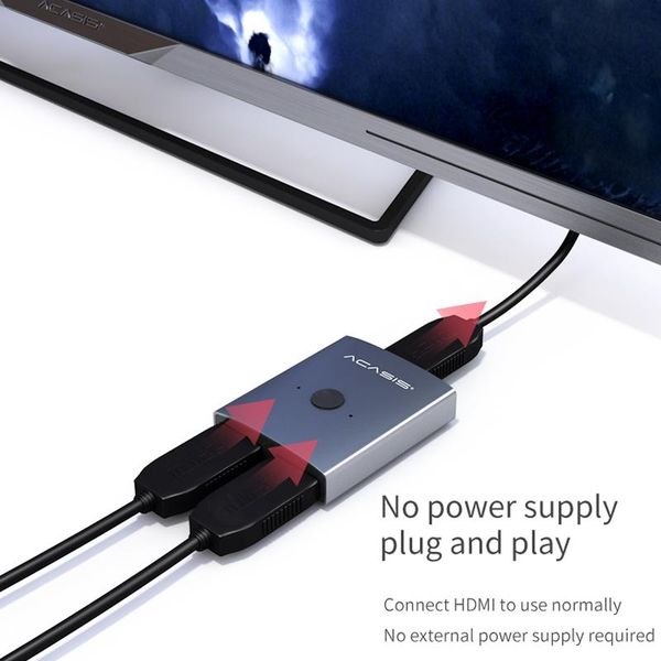audio cables & connectors switch bi-direction 2.0 4k@30hz switcher 1x2/2x1 adapter 2 in 1 out converter for ps4/3 tv box splitter
audio cables & connectors switch bi-direction 2.0 4k@30hz switcher 1x2/2x1 adapter 2 in 1 out converter for ps4/3 tv box splitter