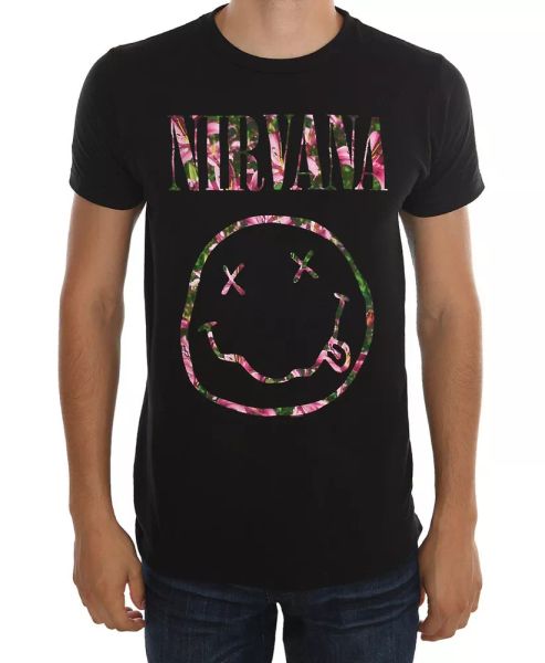 nirvana kurt cobain floral smiley face t-shirt nwt authentic & licensed, White;black
nirvana kurt cobain floral smiley face t-shirt nwt authentic & licensed, White;black