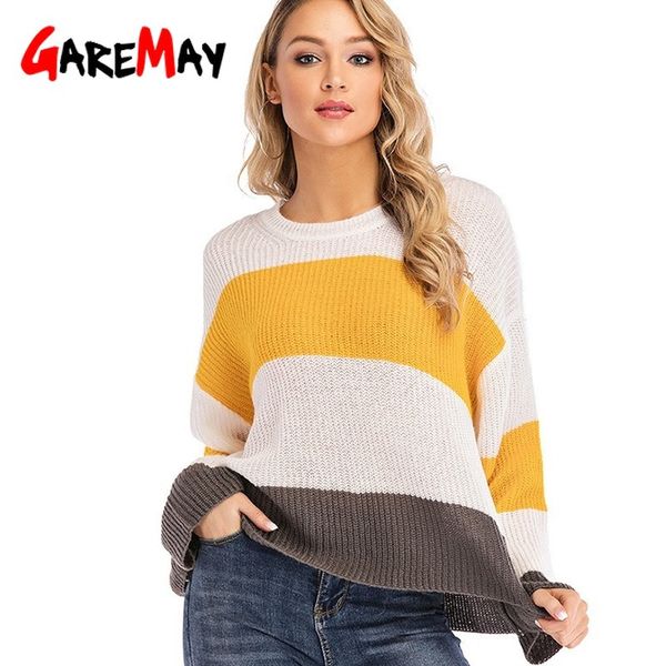 autumn women's sweaters o-neck casual loose knitting long sleeves fashion stripe sweater ladies oversize pullover 210428, White;black
autumn women's sweaters o-neck casual loose knitting long sleeves fashion stripe sweater ladies oversize pullover 210428, White;black