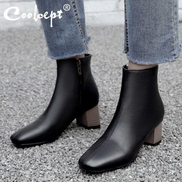 boots coolcept plus size 30-43 women ankle thick heel square toe zipper shoes winter warm fashion party footwear, Black
boots coolcept plus size 30-43 women ankle thick heel square toe zipper shoes winter warm fashion party footwear, Black