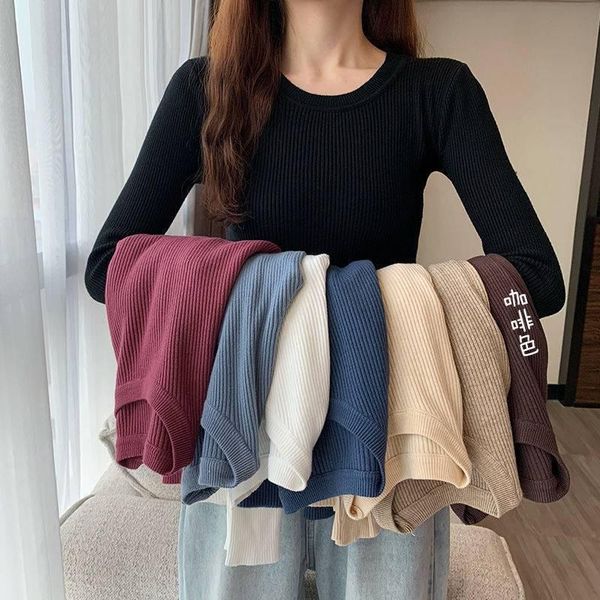 women's sweaters sweater autumn and winter round neck multi-color inner base shirt slim long-sleeved blouse all-match, White;black
women's sweaters sweater autumn and winter round neck multi-color inner base shirt slim long-sleeved blouse all-match, White;black