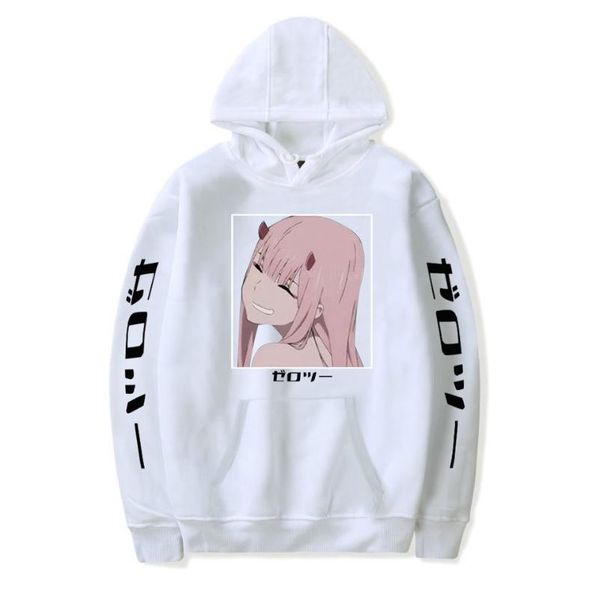 men's hoodies & sweatshirts anime darling in the franxx hoodie boy/girls sweatshirt zero two men/womens streetwear cute oversized sudad, Black