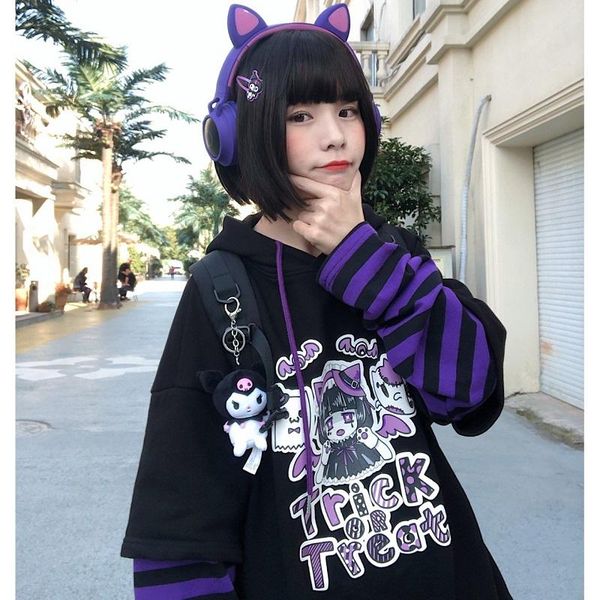 women's hoodies & sweatshirts japanese casual cartoon hip-hop harajuku long-sleeved anime hooded kawaii autumn loose plus size vintage, Black
women's hoodies & sweatshirts japanese casual cartoon hip-hop harajuku long-sleeved anime hooded kawaii autumn loose plus size vintage, Black
