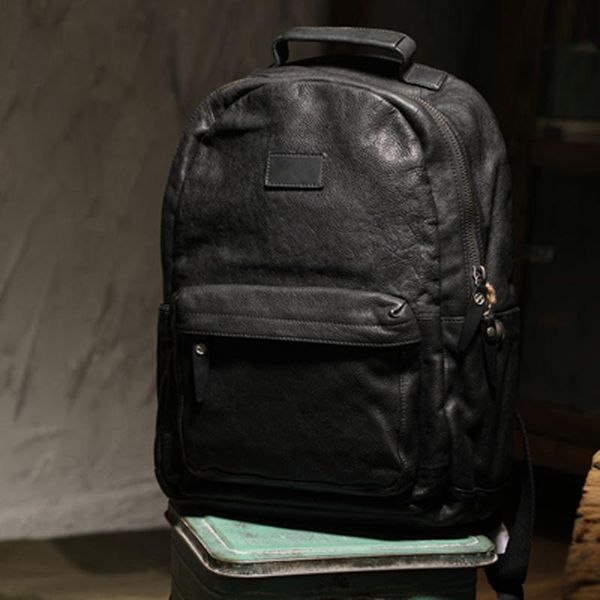 backpack retro tide style full head layer cowhide men's handmade leather mountaineering bag
backpack retro tide style full head layer cowhide men's handmade leather mountaineering bag