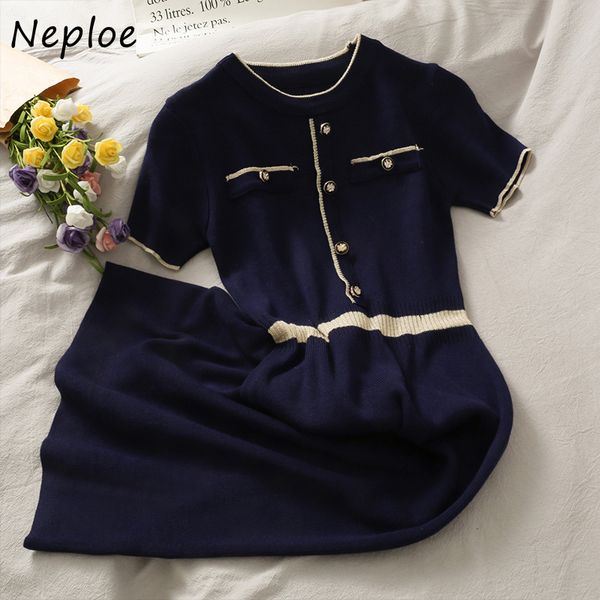 neploe hit color patch knit sweater dress high waist hip a line long vestidos o neck pullover short sleeve robe sueter summer 210423, Black;gray
neploe hit color patch knit sweater dress high waist hip a line long vestidos o neck pullover short sleeve robe sueter summer 210423, Black;gray