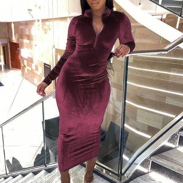 casual dresses women elegant solid v neck veet lady long sleeve slim fit party autumn female mujer pol0, Black;gray
casual dresses women elegant solid v neck veet lady long sleeve slim fit party autumn female mujer pol0, Black;gray
