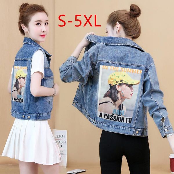 women's jackets plus size s-5xl 2021 autumn fashion pockets bf outwear casual painted pattern chic coat letters print cool girl denim j, Black;brown
women's jackets plus size s-5xl 2021 autumn fashion pockets bf outwear casual painted pattern chic coat letters print cool girl denim j, Black;brown