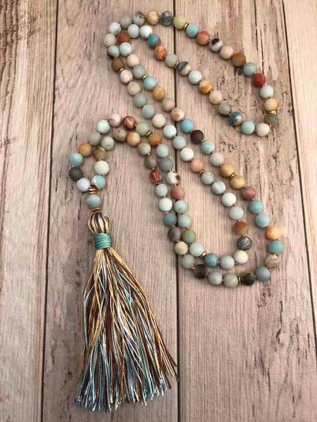 matte ite bead 108 beads necklace hand knotted meditation long silk tassel yoga mala jewelry, Silver
matte ite bead 108 beads necklace hand knotted meditation long silk tassel yoga mala jewelry, Silver