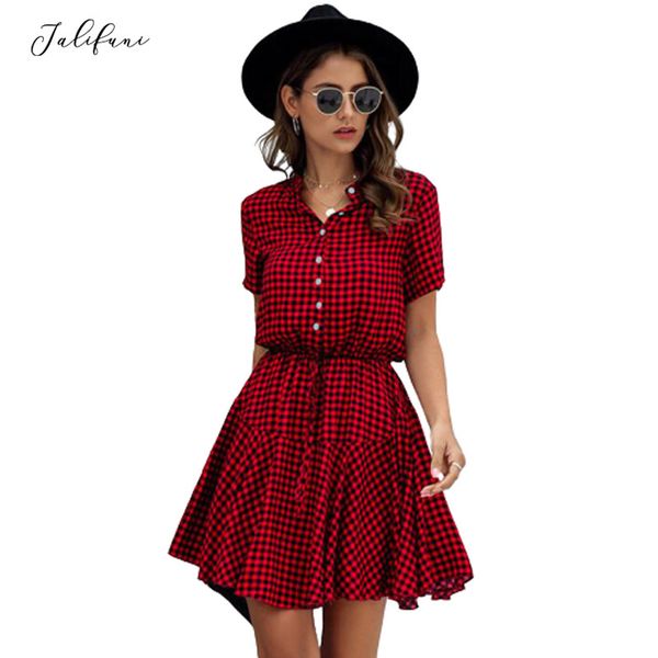 summer casual short sleeve plaid snake mini dress fashion button stand collar women a line short dress elegant new 210415, Black;gray
summer casual short sleeve plaid snake mini dress fashion button stand collar women a line short dress elegant new 210415, Black;gray