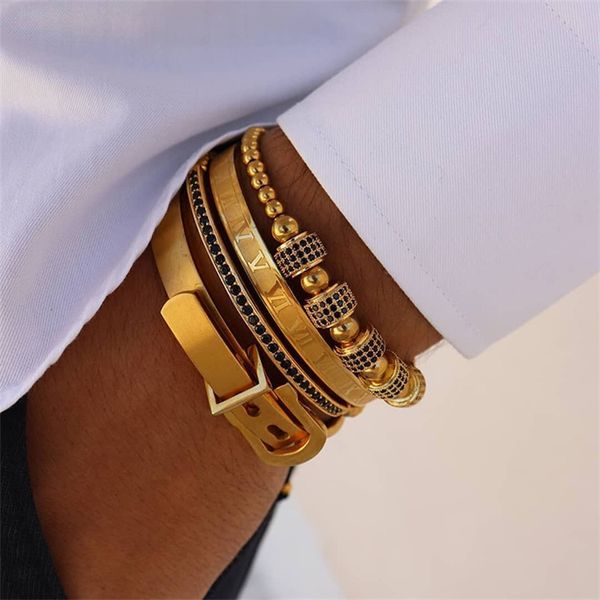 4pcs/set men titanium steel roman numeral bracelet horseshoe buckle bangles pulseira bileklik handmade jewelry1 388 q2, Golden;silver
4pcs/set men titanium steel roman numeral bracelet horseshoe buckle bangles pulseira bileklik handmade jewelry1 388 q2, Golden;silver