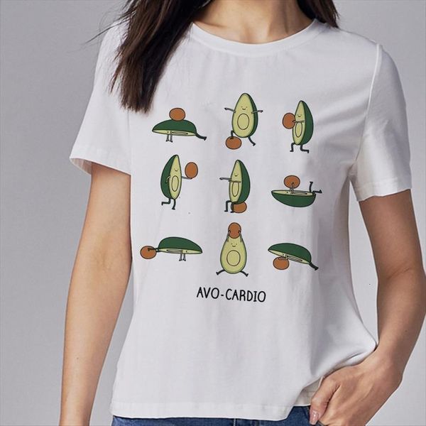 summer kawaii cartoon avocado women short sleeve casual graphic female tee 90s, White
summer kawaii cartoon avocado women short sleeve casual graphic female tee 90s, White