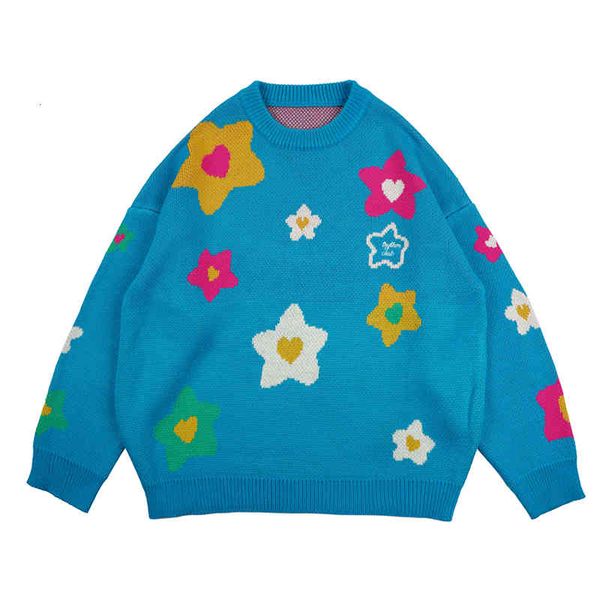 men's sweaters korean star jacquard autumn flower fashion sweater for men and women harajuku vibe big casual 0b0o, White;black
men's sweaters korean star jacquard autumn flower fashion sweater for men and women harajuku vibe big casual 0b0o, White;black