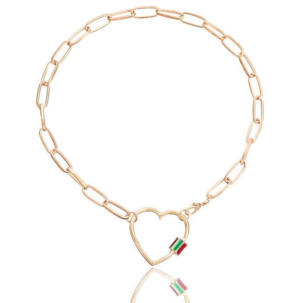 chokers 2021 european and american style vintage necklace for women color paint heart shape collares items jewelry, Golden;silver
chokers 2021 european and american style vintage necklace for women color paint heart shape collares items jewelry, Golden;silver