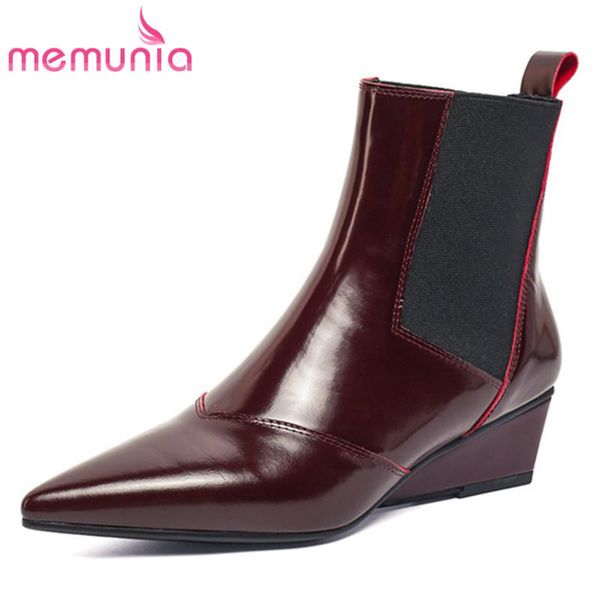 boots memunia 2021 genuine leather ankle women pointed toe wedges shoes fashion simple casual party woman, Black
boots memunia 2021 genuine leather ankle women pointed toe wedges shoes fashion simple casual party woman, Black