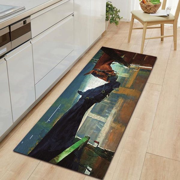 oil painting animal horse and bird series entry floor mats kitchen rug bedroom non-slip living room doomat carpets