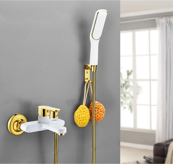 bathtub shower set wall mounted gold and white faucet, bathroom black cold bath mixer taps brass sets
bathtub shower set wall mounted gold and white faucet, bathroom black cold bath mixer taps brass sets