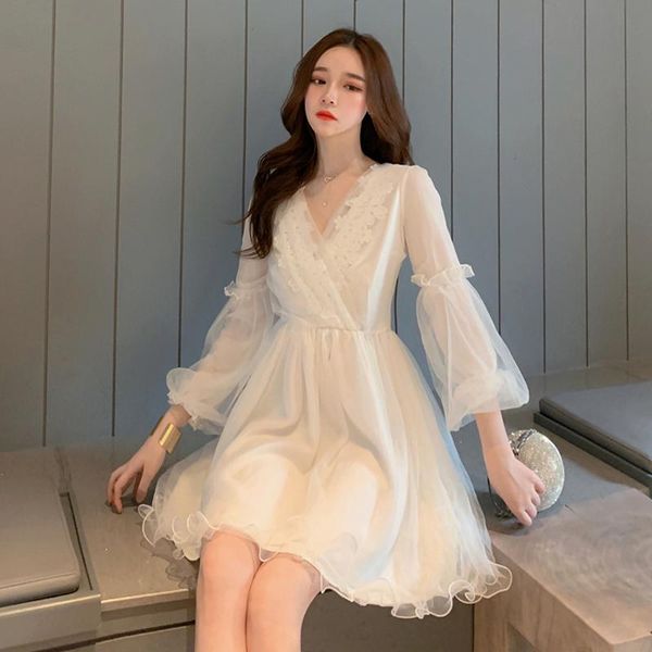 casual dresses vestidos 2021 spring summer womens clothing korean vintage elegant dress slim fashion v-neck chiffon mesh white, Black;gray
casual dresses vestidos 2021 spring summer womens clothing korean vintage elegant dress slim fashion v-neck chiffon mesh white, Black;gray