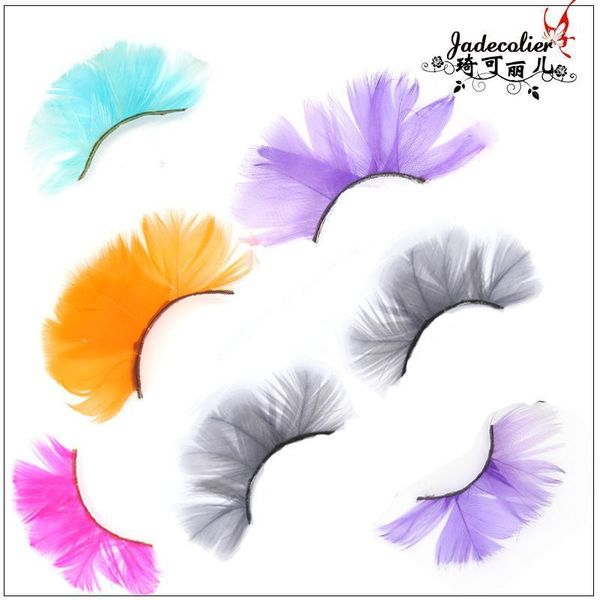 pair colorful natural feather false eyelashes gray/purple art studio makeup tool stage performance exaggeration fake lashes1
pair colorful natural feather false eyelashes gray/purple art studio makeup tool stage performance exaggeration fake lashes1