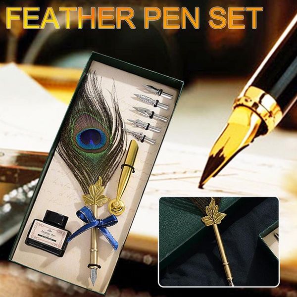 fountain pens english calligraphy feather dip quill pen writing ink set stationery gift box with 5 nibs
fountain pens english calligraphy feather dip quill pen writing ink set stationery gift box with 5 nibs