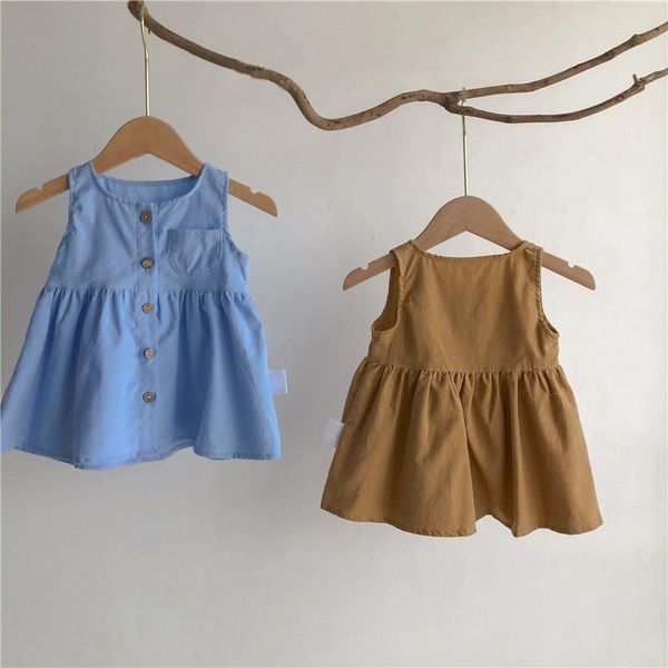 girl's dresses keelorn summer baby girls korean fashion born girl solid vestidos sleeveless children single-breasted clothing, Red;yellow
girl's dresses keelorn summer baby girls korean fashion born girl solid vestidos sleeveless children single-breasted clothing, Red;yellow