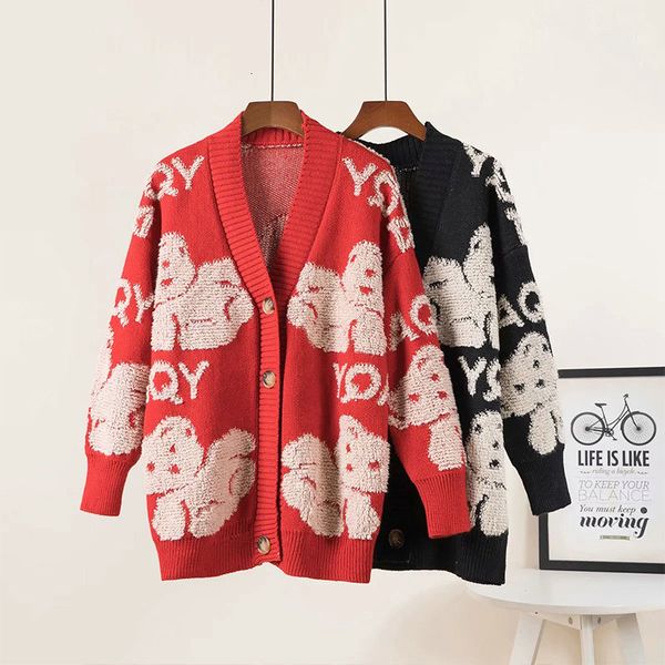 women's sweaters femle knitted crdign with v-neck, loose jcket crtoon pttern, csul jcket, spring fshion, utumn, 0pq2, White;black
women's sweaters femle knitted crdign with v-neck, loose jcket crtoon pttern, csul jcket, spring fshion, utumn, 0pq2, White;black