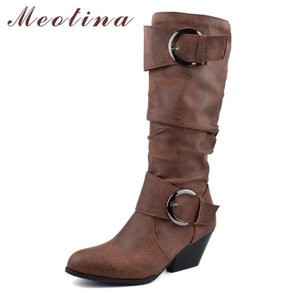 autumn knee high boots women pleated spike heels long buckle pointed toe shoes female winter black plus size 34-46 210517
autumn knee high boots women pleated spike heels long buckle pointed toe shoes female winter black plus size 34-46 210517