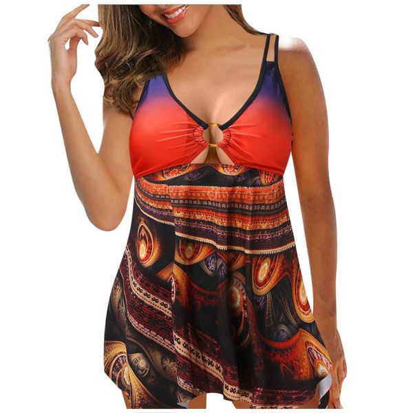 women's swimwear tankini large bikini set digital print suspender beach split plus size backless loose 2021, White;black
women's swimwear tankini large bikini set digital print suspender beach split plus size backless loose 2021, White;black