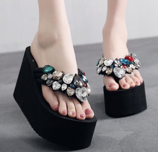 slippers 2021 11 cm flip flop wedges heels summer sandals woman shoes women beach shoe light bottom platform handmade 34-41, Black
slippers 2021 11 cm flip flop wedges heels summer sandals woman shoes women beach shoe light bottom platform handmade 34-41, Black