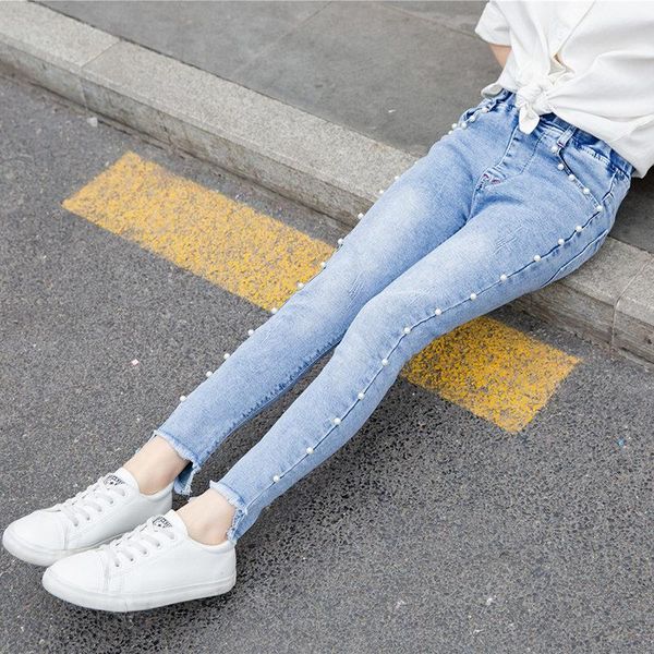 jeans 7/8 baby girls pearls denim trousers 2021 pants spring fall kids clothing children casual, Blue
jeans 7/8 baby girls pearls denim trousers 2021 pants spring fall kids clothing children casual, Blue