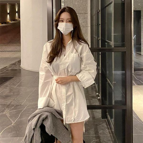 women's blouses & shirts 2021 korean version of the temperament all-match casual loose lace mid-length shirt dress button up, White
women's blouses & shirts 2021 korean version of the temperament all-match casual loose lace mid-length shirt dress button up, White