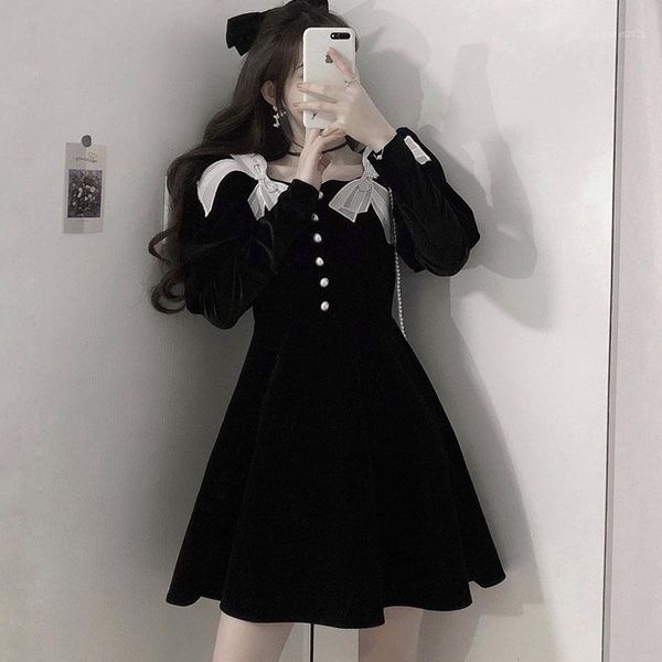 casual dresses japanese harajuku vintage gothic punk style women dress spring 2021 black regular square collar bow corduroy, Black;gray
casual dresses japanese harajuku vintage gothic punk style women dress spring 2021 black regular square collar bow corduroy, Black;gray