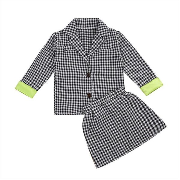 fashion children girls clothing suits toddler kids plaid long sleeve button blazer coat skirts clothes 1 6y, White
fashion children girls clothing suits toddler kids plaid long sleeve button blazer coat skirts clothes 1 6y, White