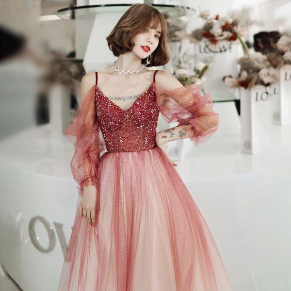 toast dress bride 2021 summer long burgundy long-sleeved banquet host and thin evening party ethnic clothing, Red
toast dress bride 2021 summer long burgundy long-sleeved banquet host and thin evening party ethnic clothing, Red