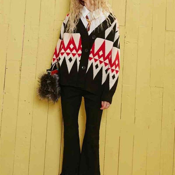 england college style vintage hit color diamond argyle plaid printed knitted cardigan women v-neck loose oversized sweater coat 210508, White
england college style vintage hit color diamond argyle plaid printed knitted cardigan women v-neck loose oversized sweater coat 210508, White